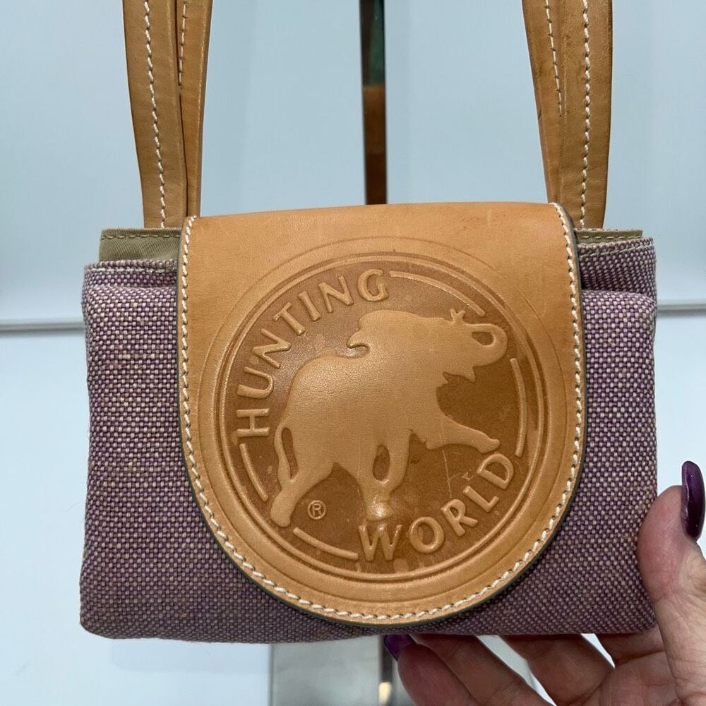 Hunting World Made in Italy‎ Foldable Tote Bag Shoulder Bag Cotton Linen Blend x - Picture 3 of 15